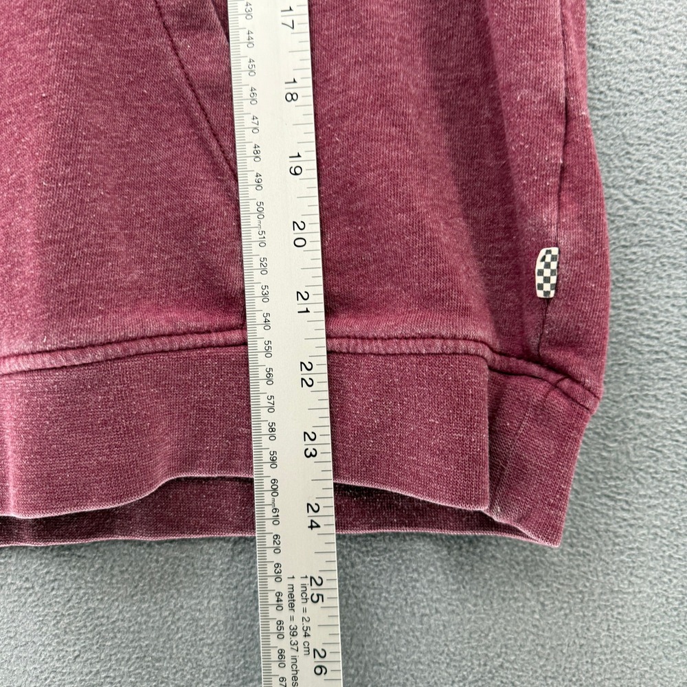 Vans Pullover Hoodie Womens Medium Burgundy Maroon Logo Sweatshirt Skater Casual - Picture 10 of 11